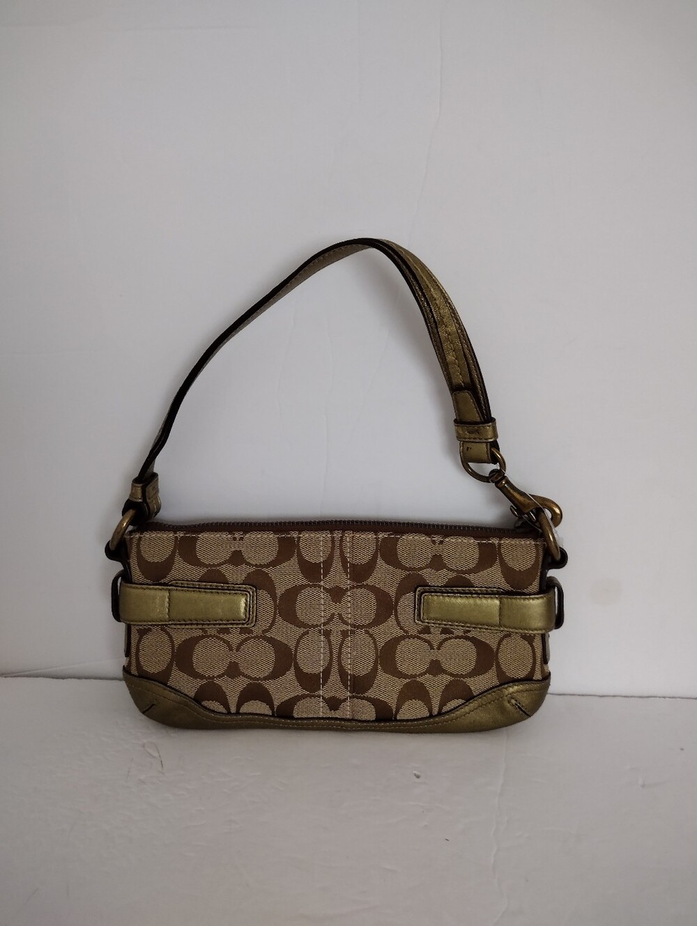 Vintage Y2K Coach Soho Signature Demi Mini Shoulder Bag Metallic Gold 5107 NWOT - Picture 3 of 11
